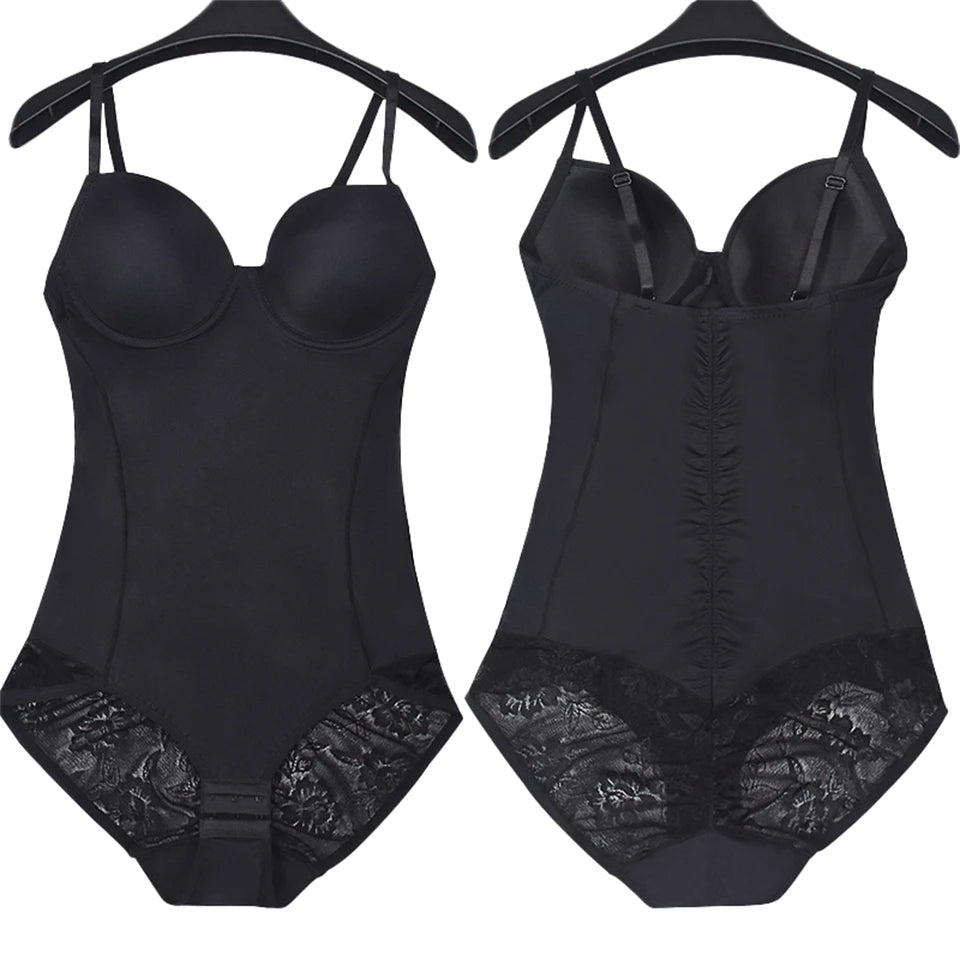 Dantel Detaylı Balenli Push-Up Toparlayıcı Bodysuit Korse 40193