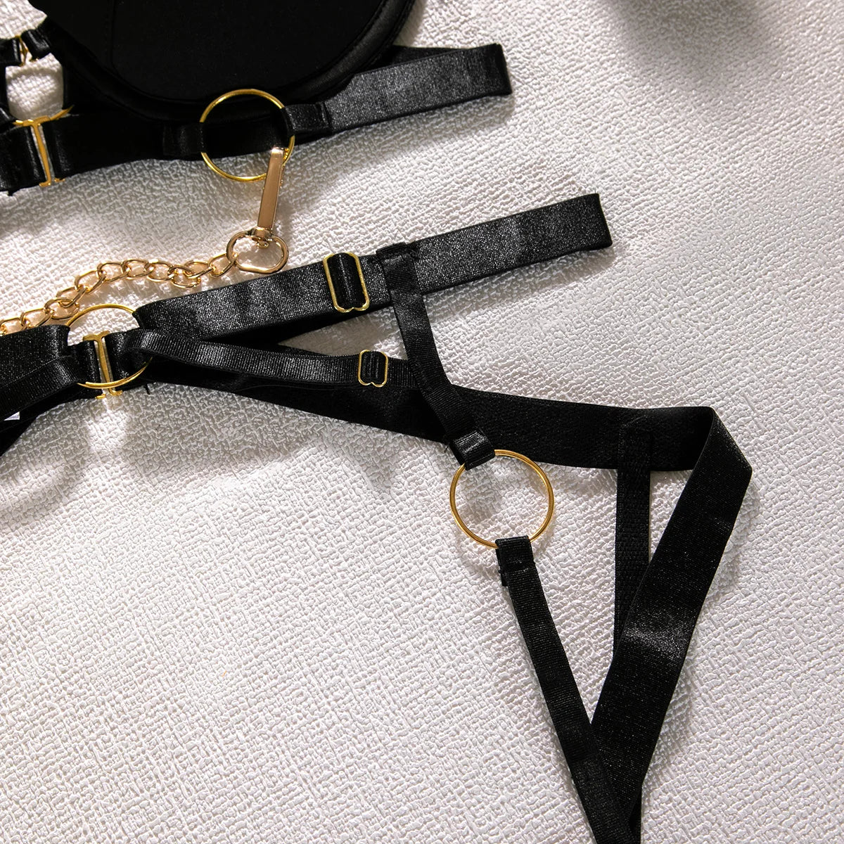 Zincir Askılı Lüks Jartiyer Seti 5 Parça Balenli ve Aksesuarlı Fantazi Takım 37082