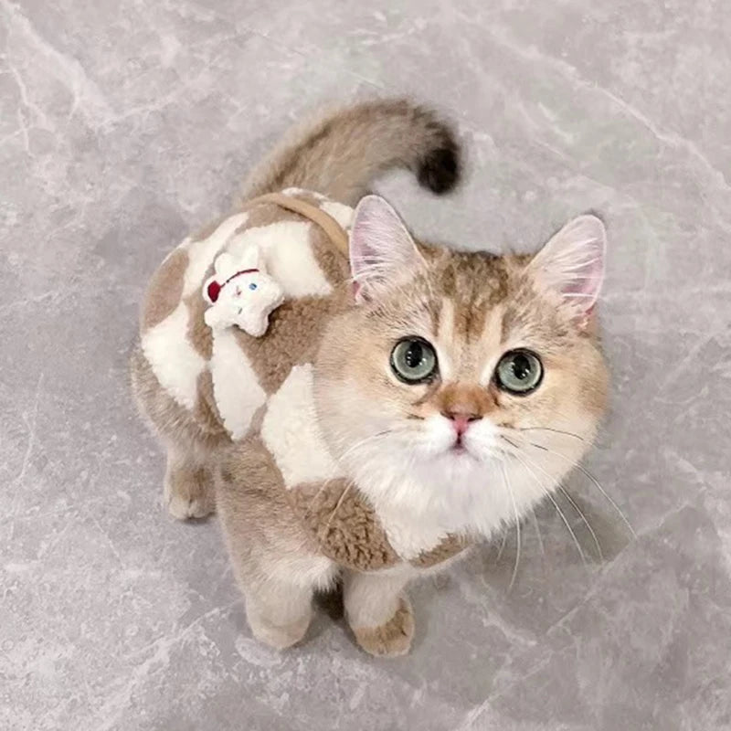 Kedi Hırkası Kışlık Sıcak Tutan Polar Ceket 44638