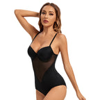 Transparan Detaylı Balenli Push-Up Toparlayıcı Bodysuit Korse 34284 ÜCRETSİZ KARGO