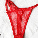 5 Parça Tasmalı Jartiyer Seti Harness Detaylı, Dantelli Fantazi İç Giyim Takımı 85218