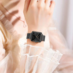 Kadın Saati Kare Kasa Hasır Kordonlu 25070