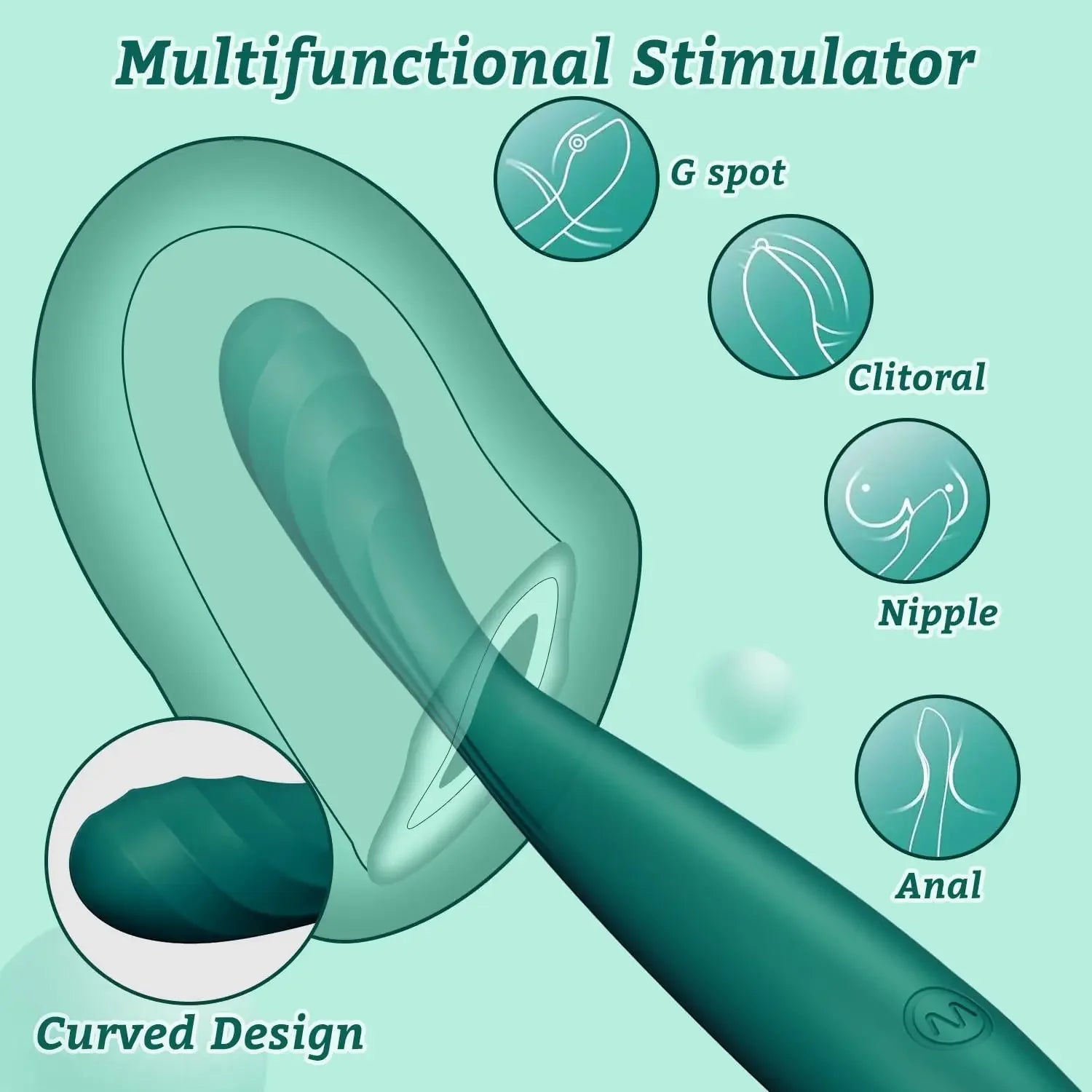 Kavisli Parmak Vibratör 10 Titreşim Modlu Klitoris Uyarıcı İpeksi Silikon 45272