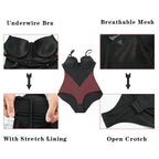 Transparan Detaylı Balenli Push-Up Toparlayıcı Bodysuit Korse 34284 ÜCRETSİZ KARGO