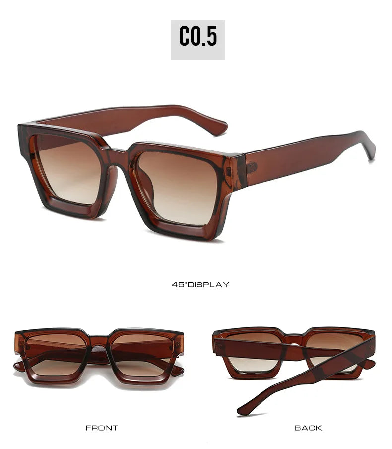 Kare Güneş Gözlüğü - Retro Vintage Stil UV400 Unisex  83839