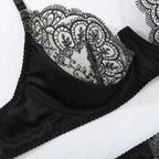 Uzun Eldivenli Dantel Jartiyer Takımı  Göğüs Bantlı Fantazi İç Giyim Seti 57080