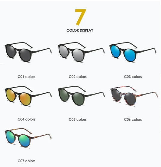 Polarize Retro Yuvarlak Güneş Gözlüğü - Unisex UV400 Korumalı 26970