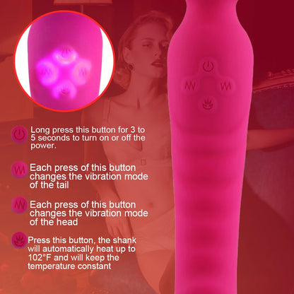 Çift Başlı Vibratör Dildo Isınmalı Klitoris Stimülatörü 64382