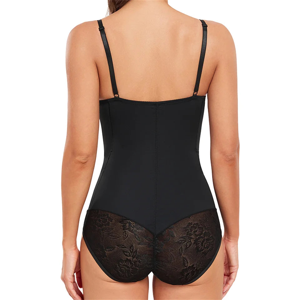 Dantel Detaylı Balenli Push-Up Toparlayıcı Bodysuit Korse 40193