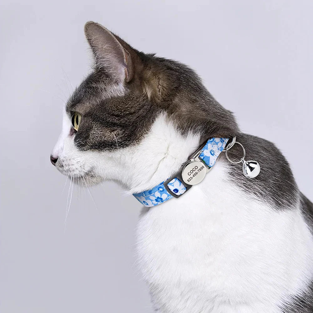 Zilli İsimli Kedi Tasması Güvenlikli Kedi Tasması 04128