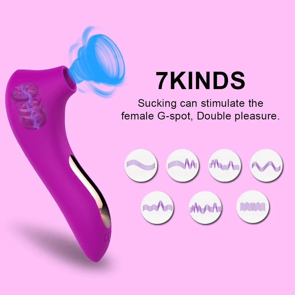 Mini G-Spot ve Klitoris Uyarıcı Dil Emişli Titreşimli 7 Mod 99254