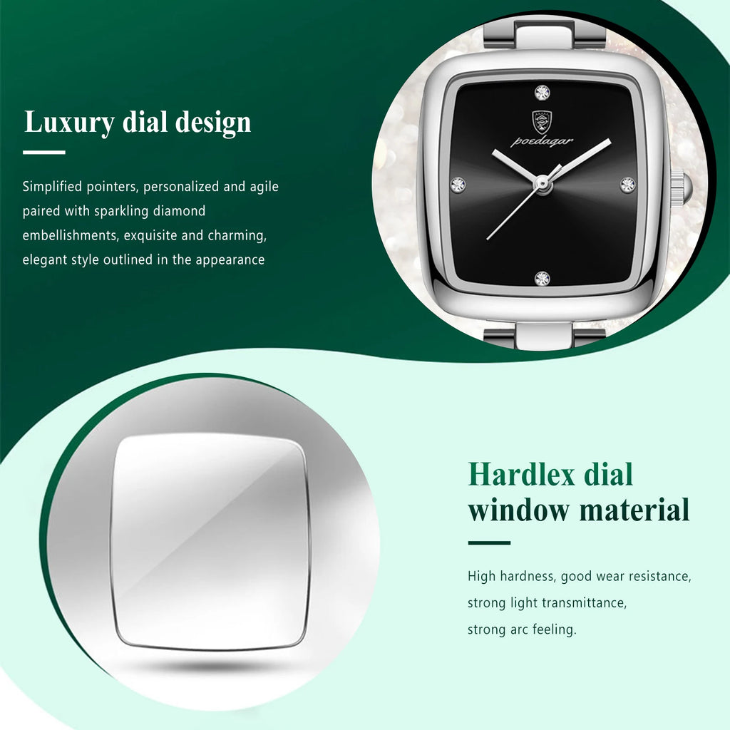 Kadın Saati Örgü Kordonlu Kare Kadran 65745