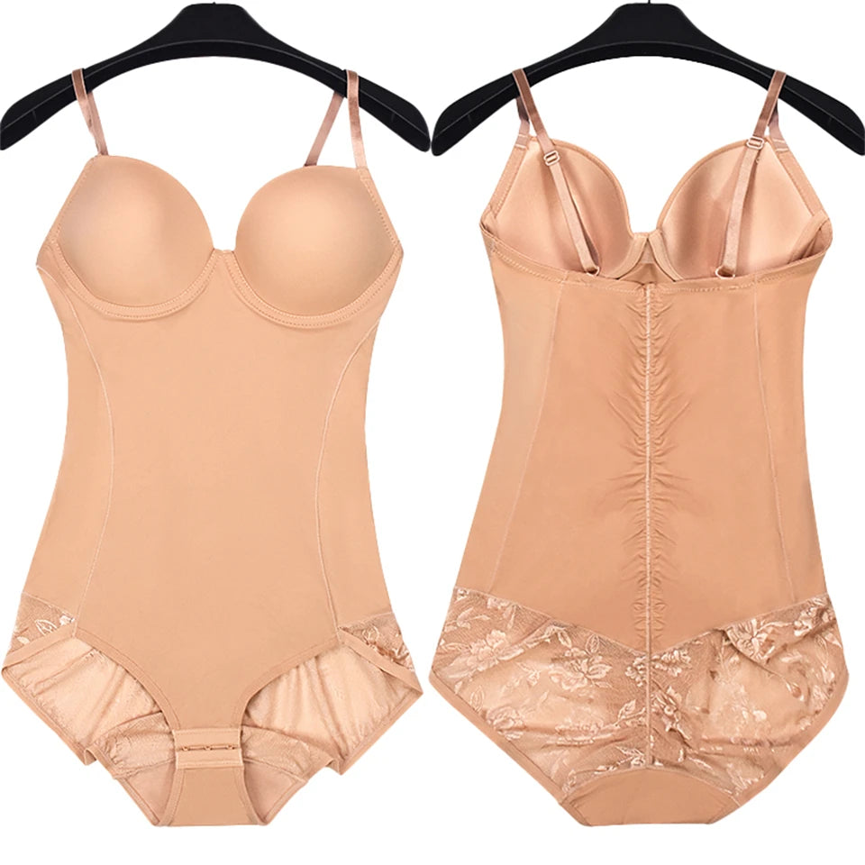 Dantel Detaylı Balenli Push-Up Toparlayıcı Bodysuit Korse 40193
