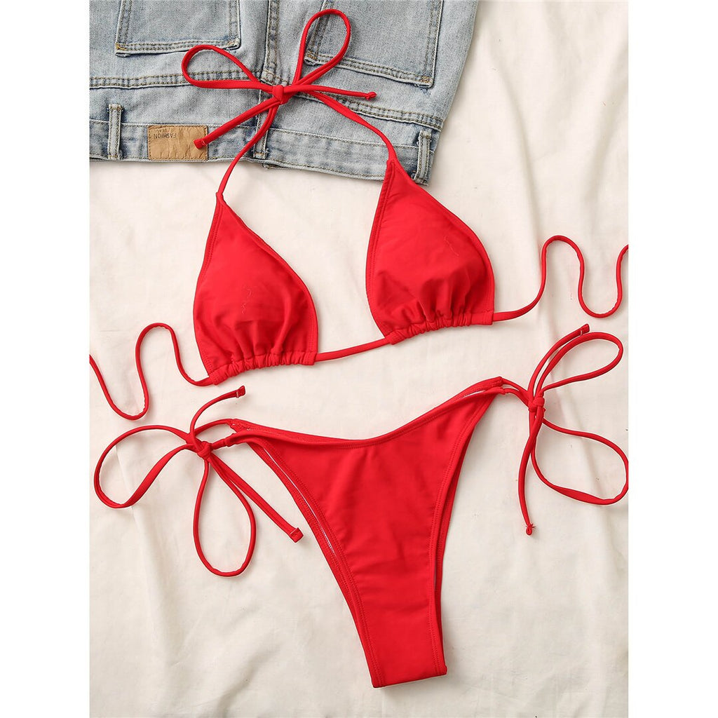 Kadın Bikini Brazilian Halter Bikini 80426125