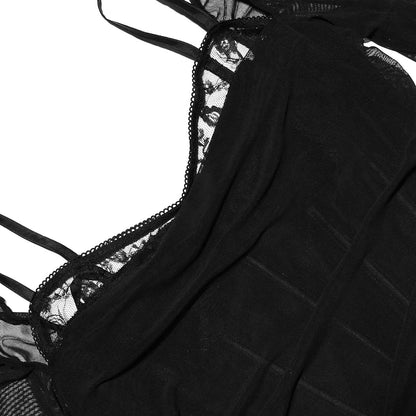 فستان أسود طويل الأكمام بودي كون نسائي 7958