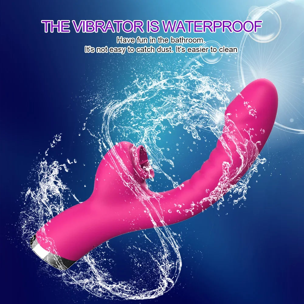 Yalayan Dil Tasarımlı Çift Motorlu G-Spot ve Klitoris Vibratörü 79785