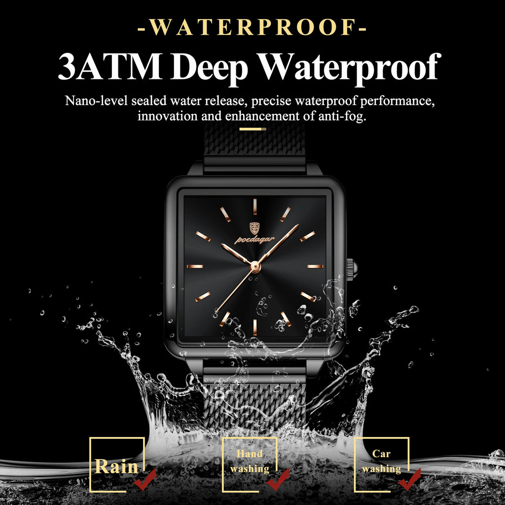 Kadın Saati Kare Kasa Hasır Kordonlu 25070