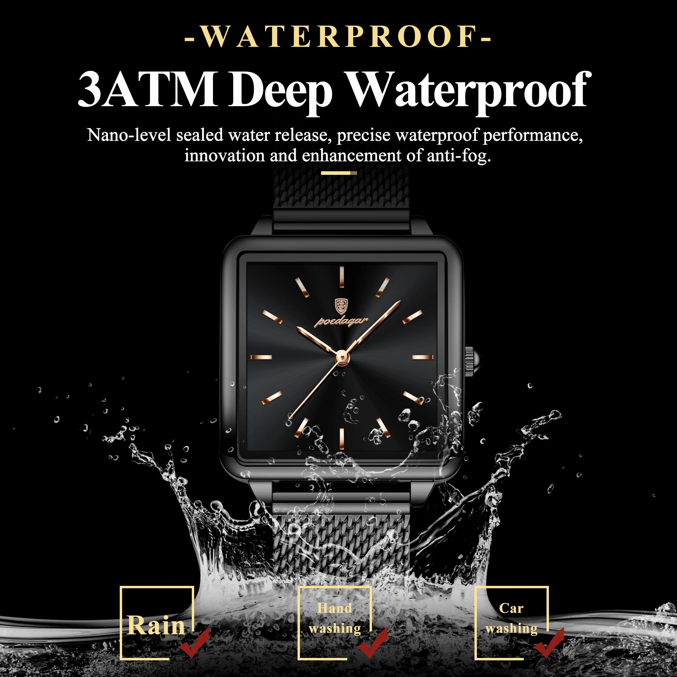 Kadın Saati Kare Kasa Hasır Kordonlu 25070