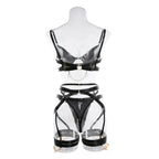 Zincir Askılı Lüks Jartiyer Seti 5 Parça Balenli ve Aksesuarlı Fantazi Takım 37082