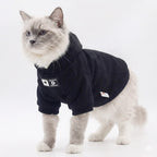 Siyah Kapüşonlu Kedi Sweatshirt Pamuklu Kışlık Kedi Kıyafeti 67961