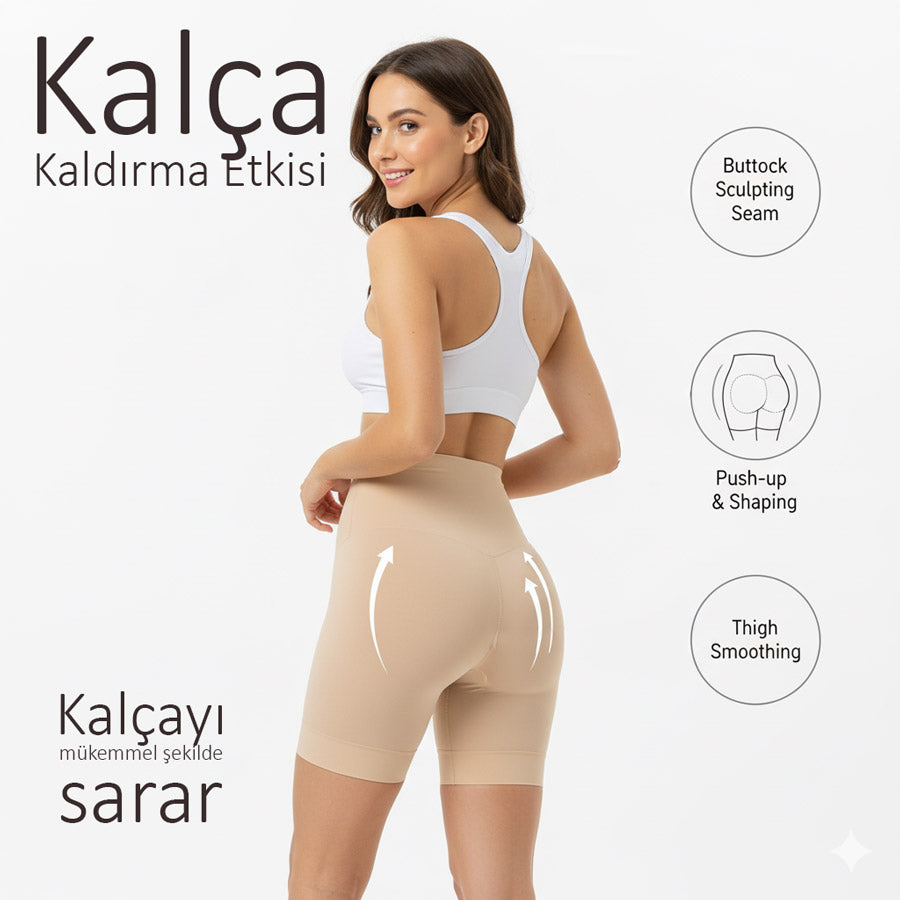 Yüksek Bel Ayarlanabilir Karın Toparlayıcı ve Popo Kaldırıcı Korse Tayt 82059