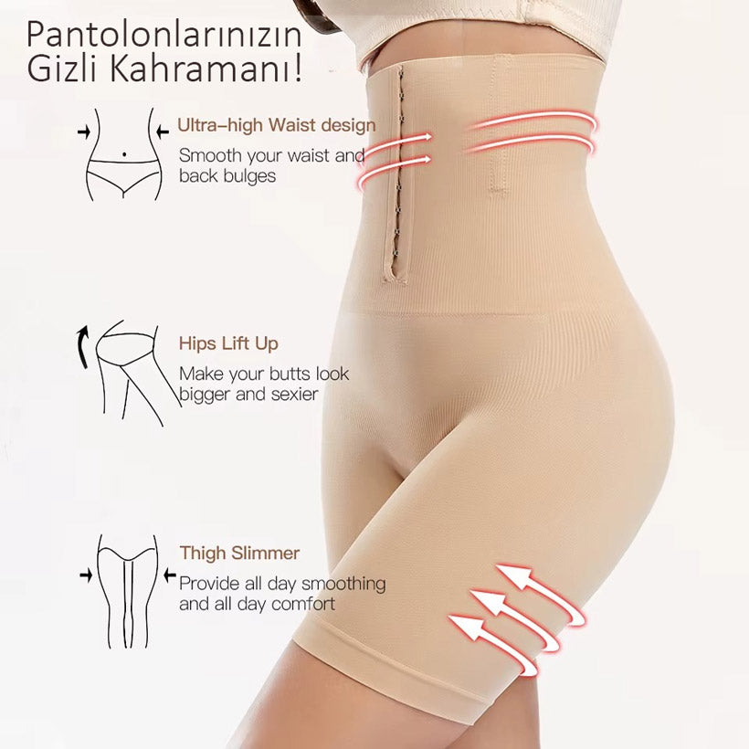 Yüksek Bel Ayarlanabilir Karın Toparlayıcı ve Popo Kaldırıcı Korse Tayt 82059