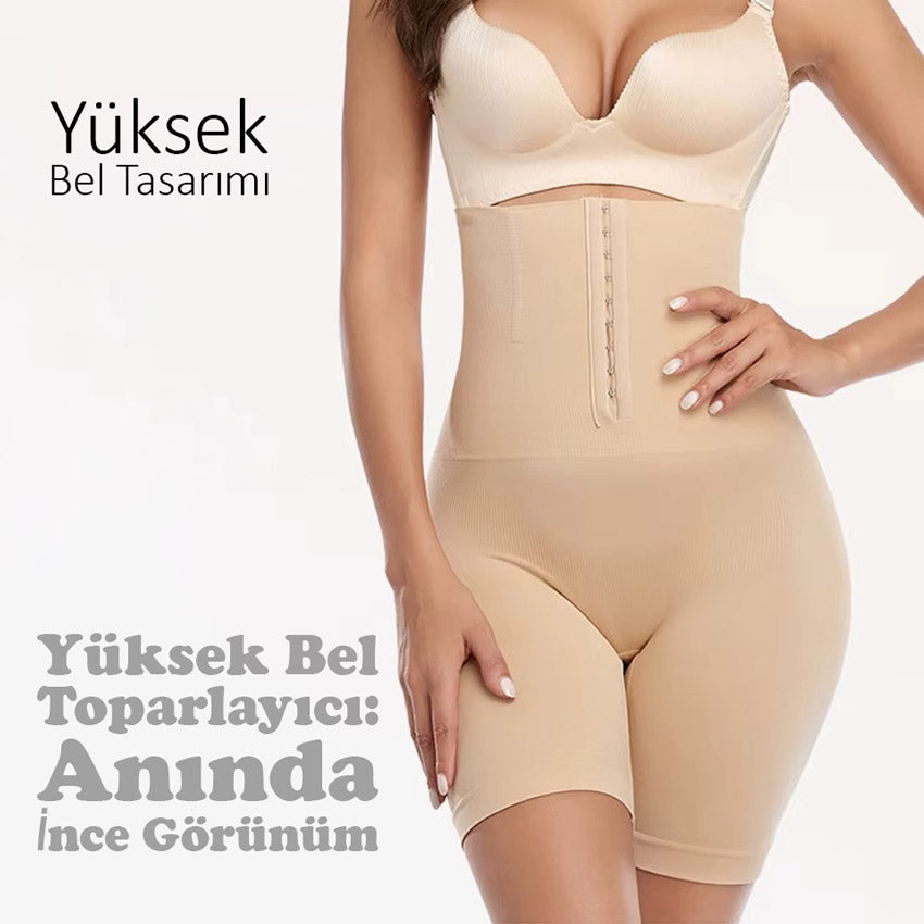 Yüksek Bel Ayarlanabilir Karın Toparlayıcı ve Popo Kaldırıcı Korse Tayt 82059