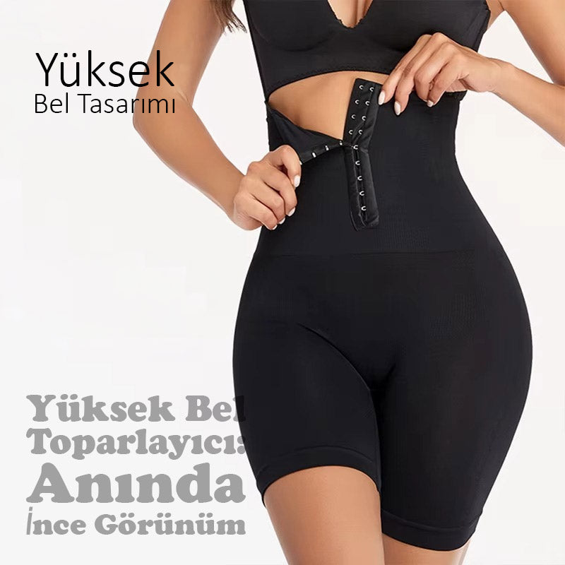 Yüksek Bel Ayarlanabilir Karın Toparlayıcı ve Popo Kaldırıcı Korse Tayt 82059