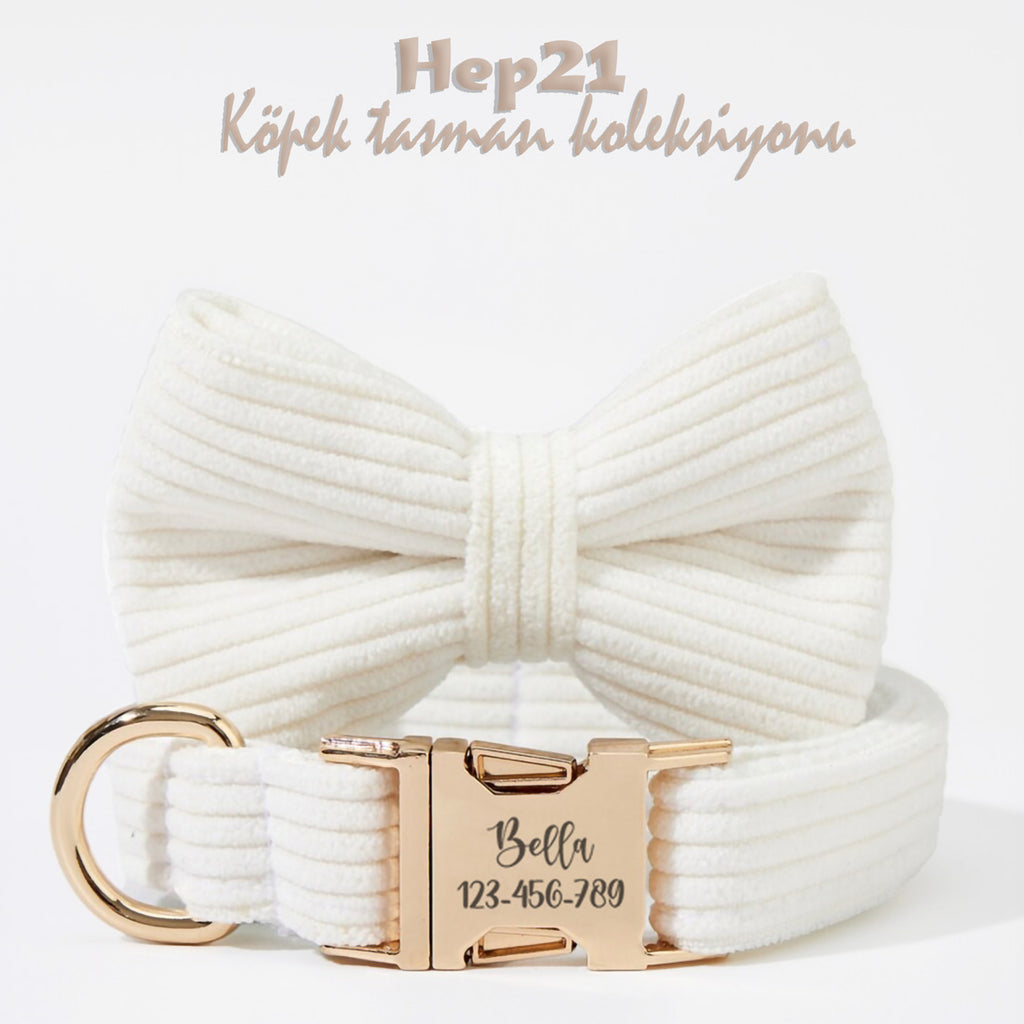 Köpek Boyun Tasması İsimli Fitilli Kadife 49548