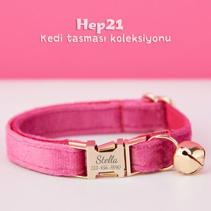 Kedi tasması Kadife İsimli Zilli 79118