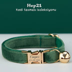 Kedi tasması Kadife İsimli Zilli Kedi Boyun Tasması 649724