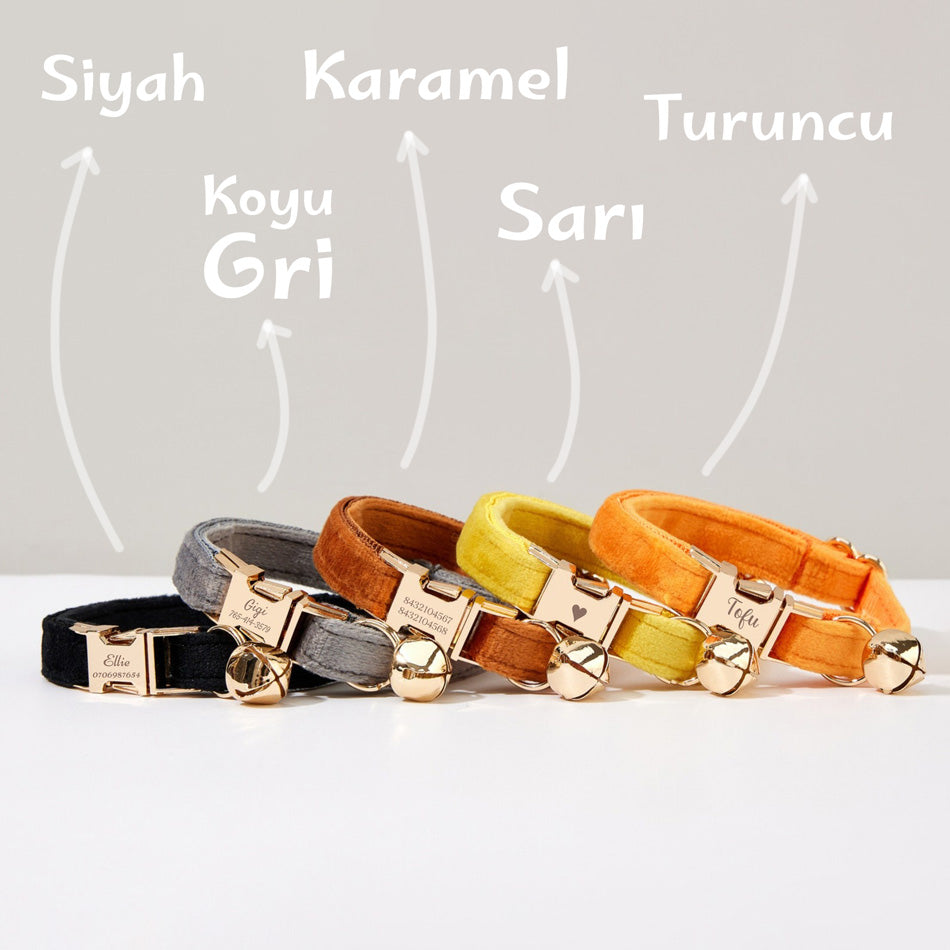 Kedi tasması Kadife İsimli Zilli 35938