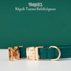 Köpek Boyun Tasması İsimli Christmas Yeşil Kadife 653511