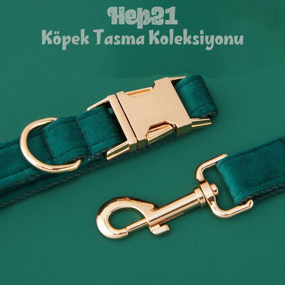 Köpek Boyun Tasması İsimli Christmas Yeşil Kadife 653511