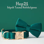 Köpek Boyun Tasması İsimli Christmas Yeşil Kadife 653511