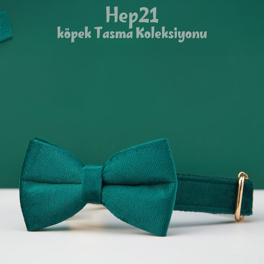 Köpek Boyun Tasması İsimli Christmas Yeşil Kadife 653511