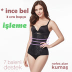 Dantel İşlemeli 7 Balenli Bel İnceltici ve Toparlayıcı Kadın Korse 28060