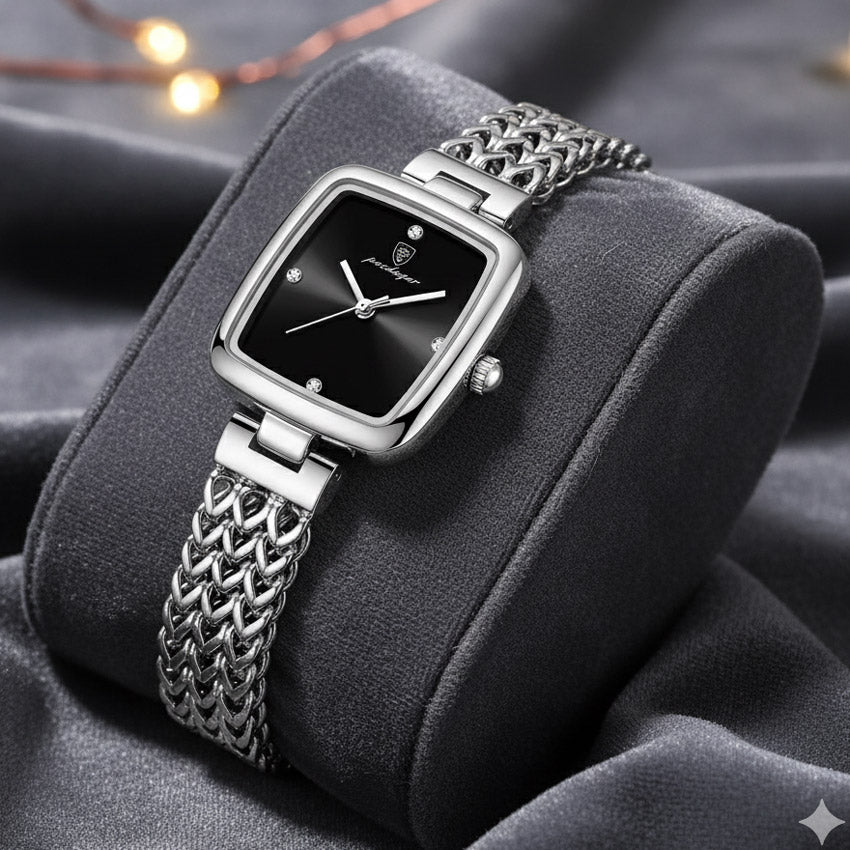 Kadın Saati Örgü Kordonlu Kare Kadran 65745