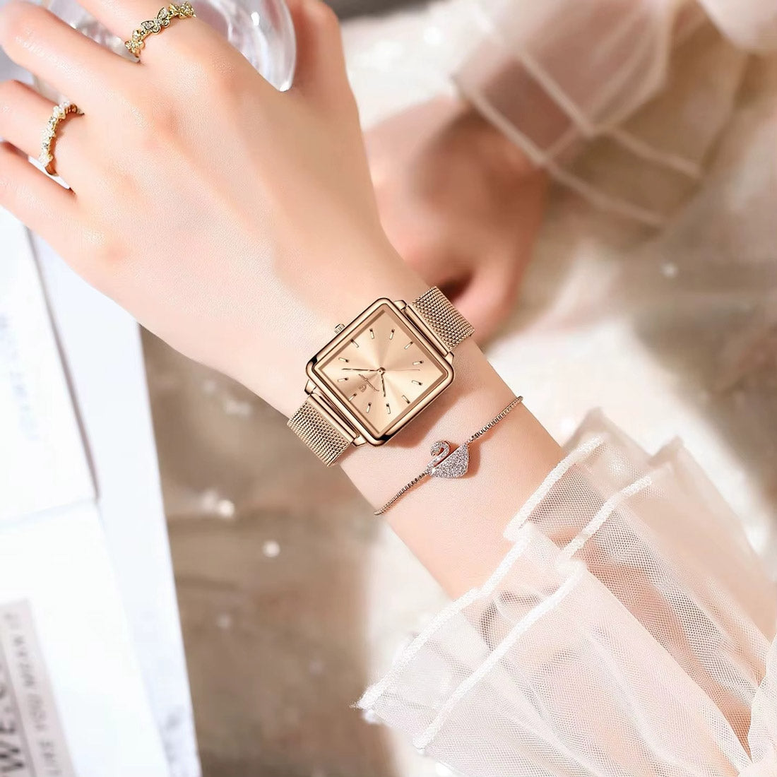 Kadın Saati Zarif Kare Kadranlı 60285