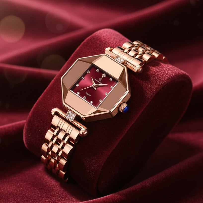 Kadın Saati Geometrik Elmas Kesim 21078