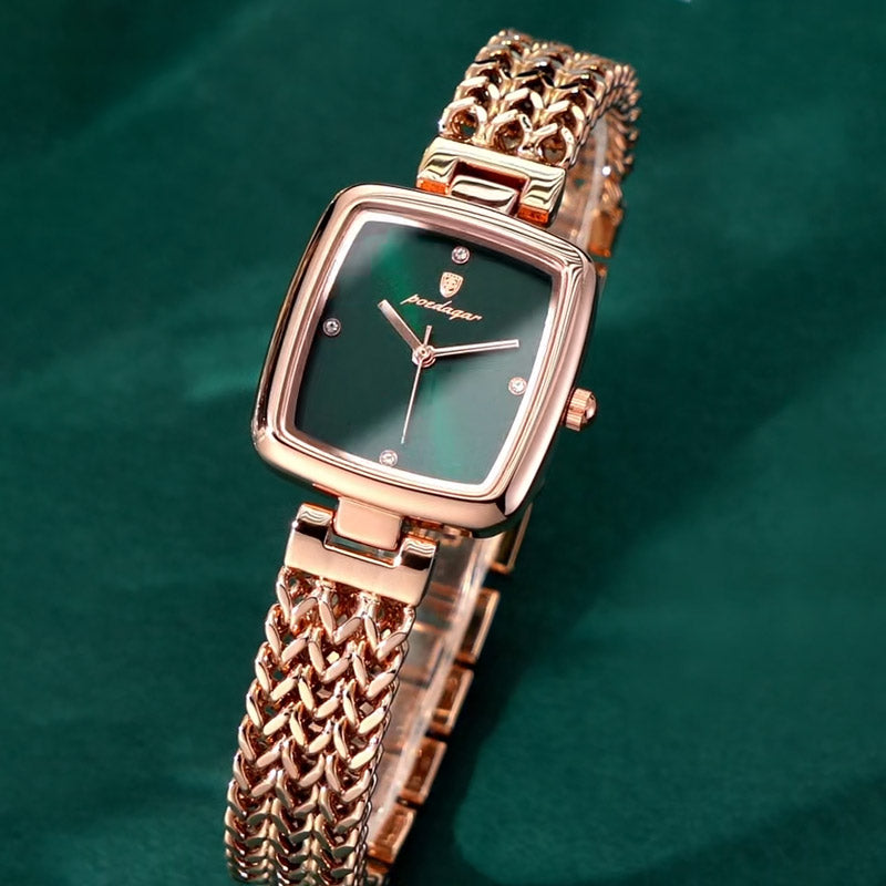 Kadın Saati Örgü Kordonlu Kare Kadran 65745