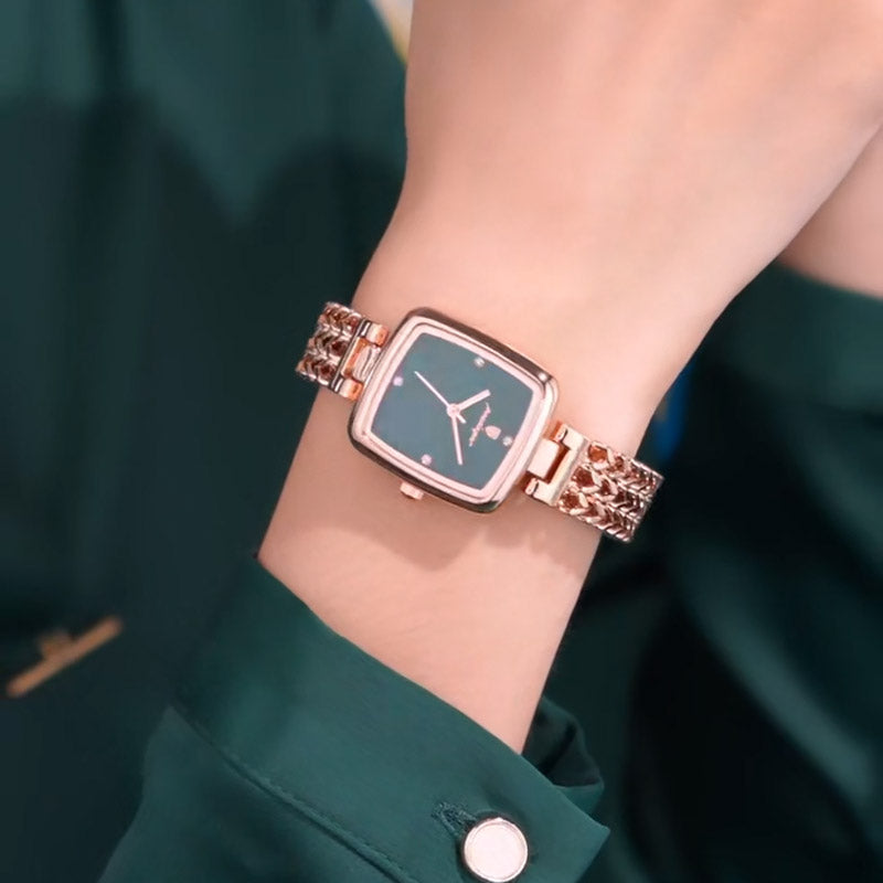 Kadın Saati Örgü Kordonlu Kare Kadran 65745