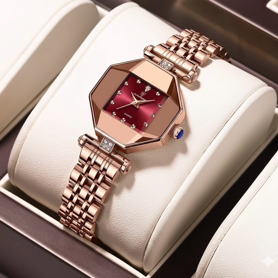 Kadın Saati Geometrik Elmas Kesim 21078