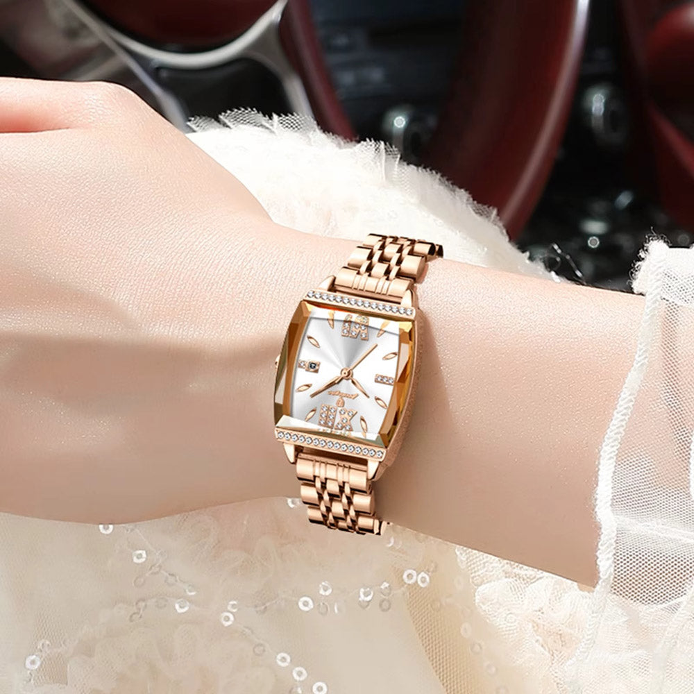 Kadın Saati Kristal Işıltılı Dikdörtgen 16954