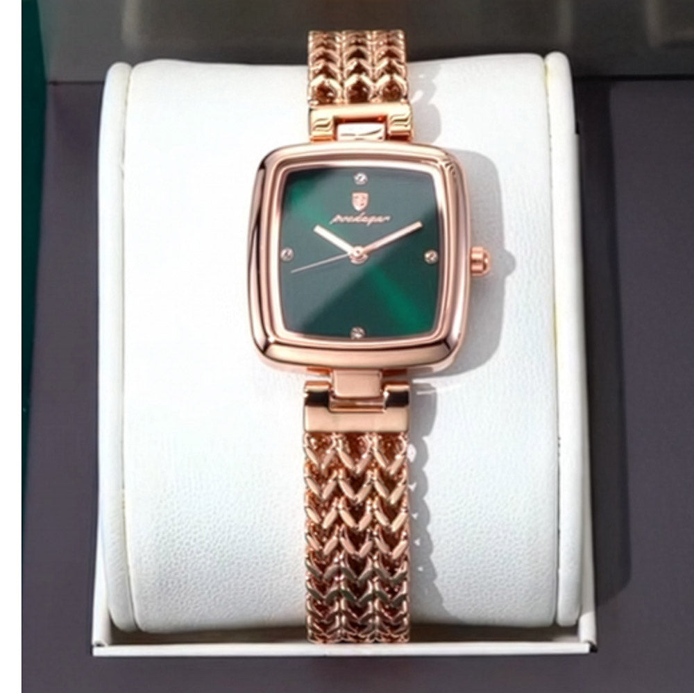 Kadın Saati Örgü Kordonlu Kare Kadran 65745