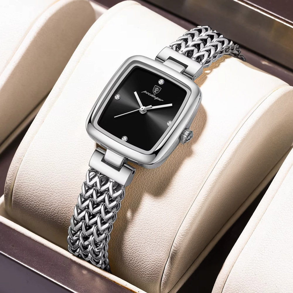 Kadın Saati Örgü Kordonlu Kare Kadran 65745