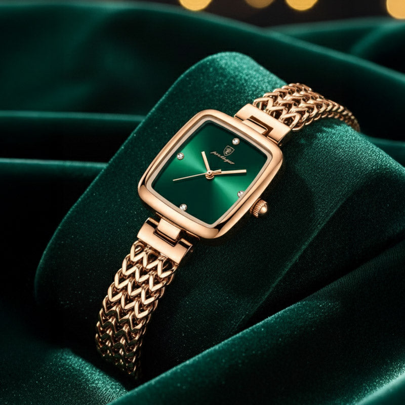 Kadın Saati Örgü Kordonlu Kare Kadran 65745