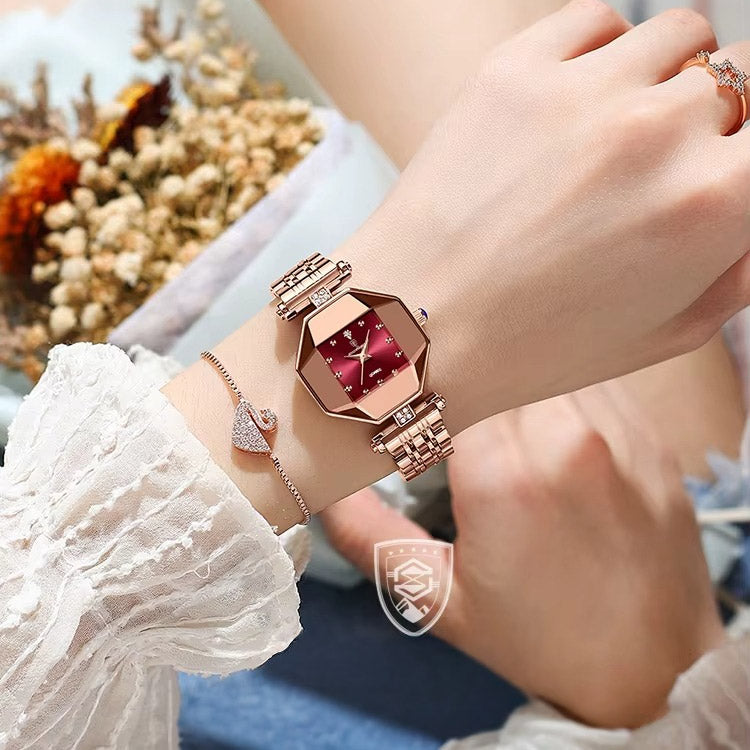 Kadın Saati Geometrik Elmas Kesim 21078