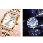 Kadın Saati Kristal Işıltılı Dikdörtgen 16954