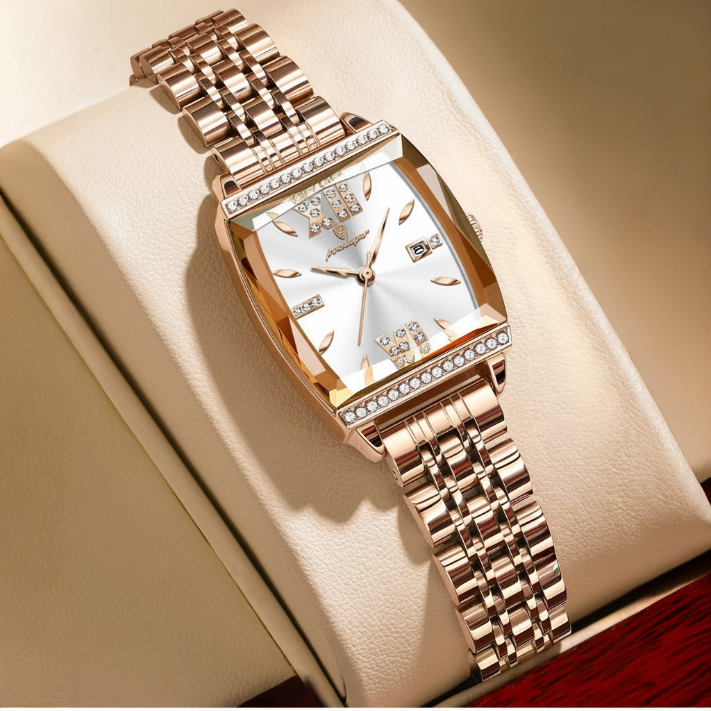 Kadın Saati Kristal Işıltılı Dikdörtgen 16954